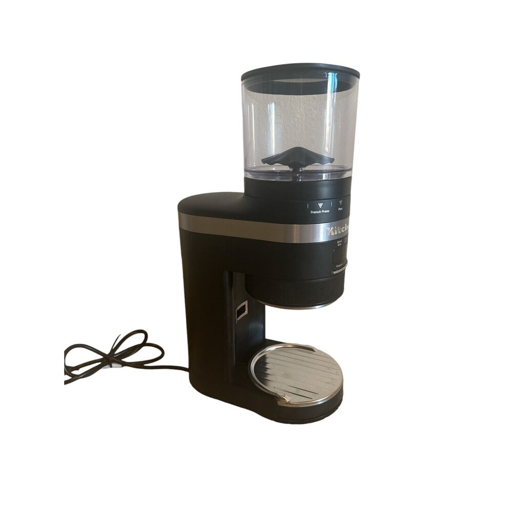 KitchenAid KCG8433BM Burr Coffee Grinder, 10 oz Black Matte FOR PARTS Powers On